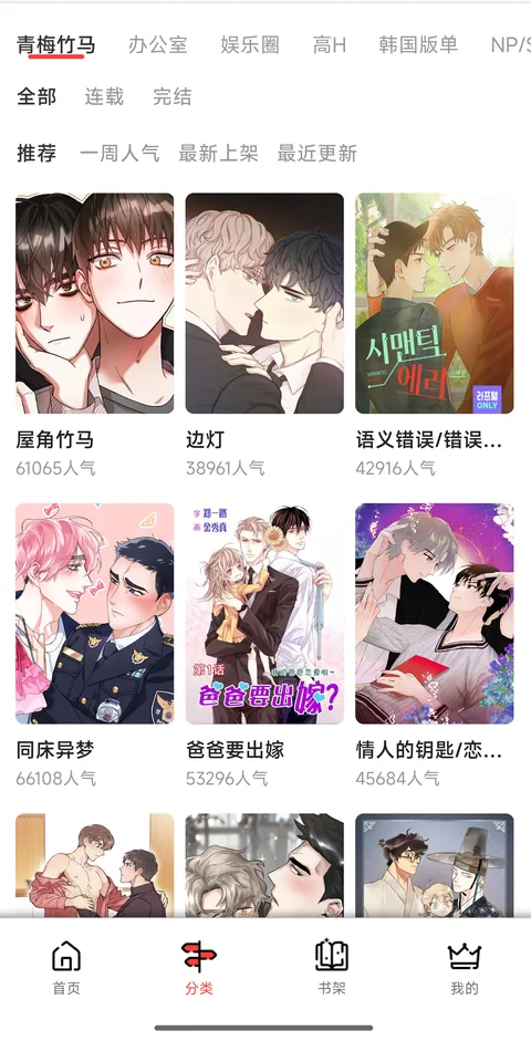 一耽漫画分类页